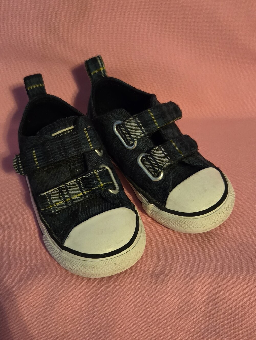 Toddler Green/blue Plaid Converse Sneakers